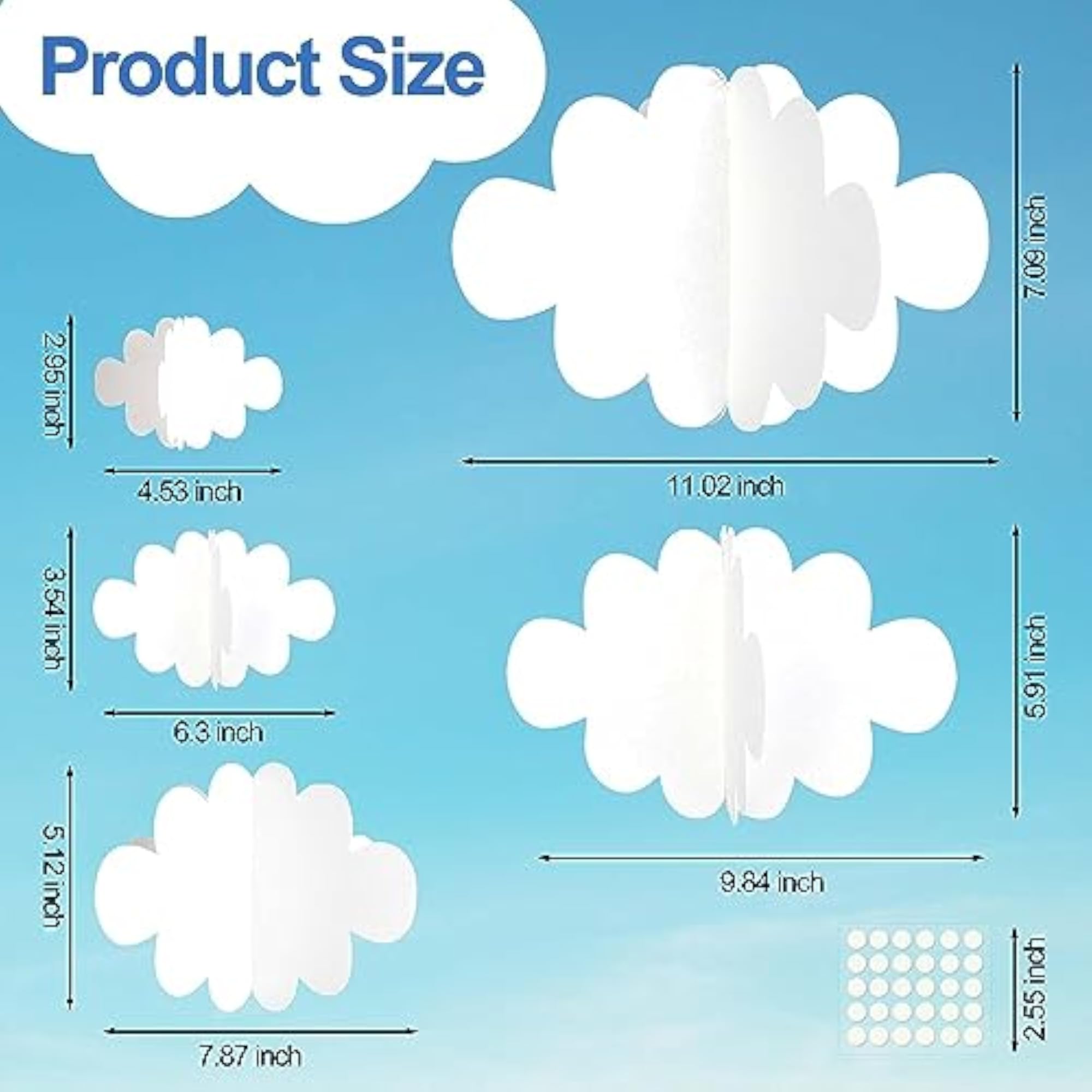 3D Cloud Decorations Hanging Clouds for Ceiling Decor